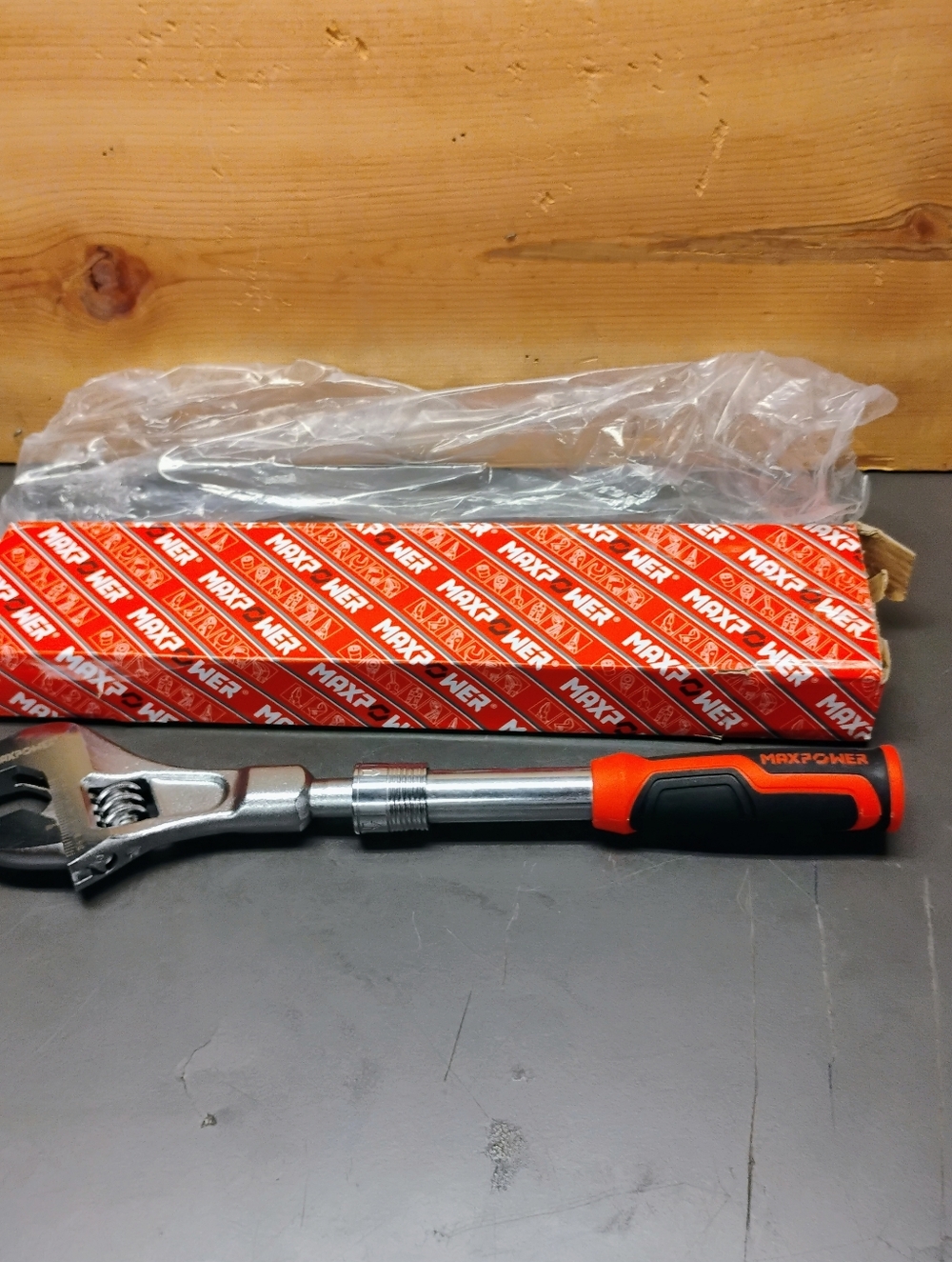 Orange & Black Adjustable Wrench with Comfort Grip